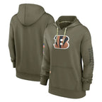 Johmsee C.Bengals Olive Salute to Service Performance Pullover Hoodie Limited Blank Player Stitched Jerseys