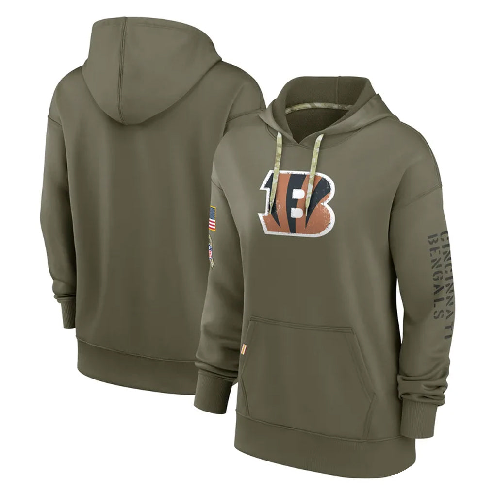Johmsee C.Bengals Olive Salute to Service Performance Pullover Hoodie Limited Blank Player Stitched Jerseys