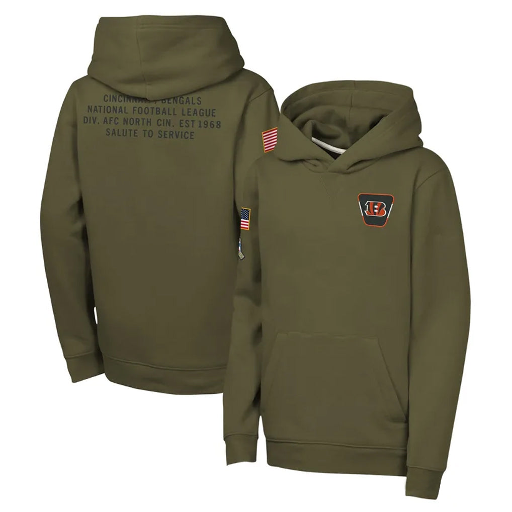 Johmsee C.Bengals Olive Salute to Service Pullover Hoodies Limited Blank Player Stitched Jerseys