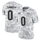 Johmsee C.Bengals #0 DJ Turner II Player Arctic Camo Salute to Service Limited Stitched Jerseys