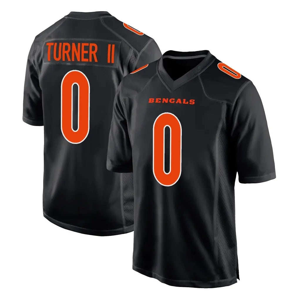 Johmsee C.Bengals #0 DJ Turner II Player Black Fashion Game Stitched Jerseys
