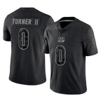 Johmsee C.Bengals #0 DJ Turner II Player Black Reflective Limited Game Stitched Jerseys