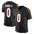 Johmsee C.Bengals #0 DJ Turner II Player Black Vapor F.U.S.E. Limited Home Game Stitched Jerseys