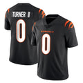Johmsee C.Bengals #0 DJ Turner II Player Black Vapor Untouchable Limited Home Game Stitched Jerseys