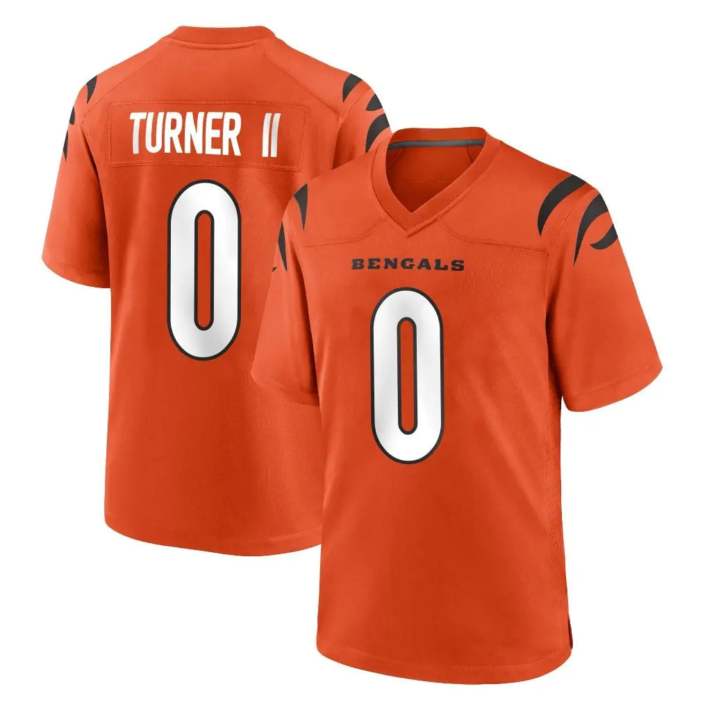 Johmsee C.Bengals #0 DJ Turner II Player Orange Home Game Stitched Jerseys