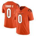 Johmsee C.Bengals #0 DJ Turner II Player Orange Vapor Untouchable Limited Home Game Stitched Jerseys