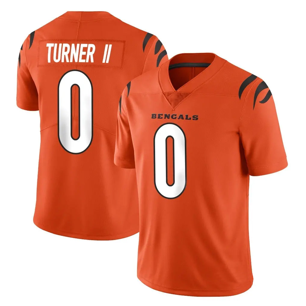 Johmsee C.Bengals #0 DJ Turner II Player Orange Vapor Untouchable Limited Home Game Stitched Jerseys