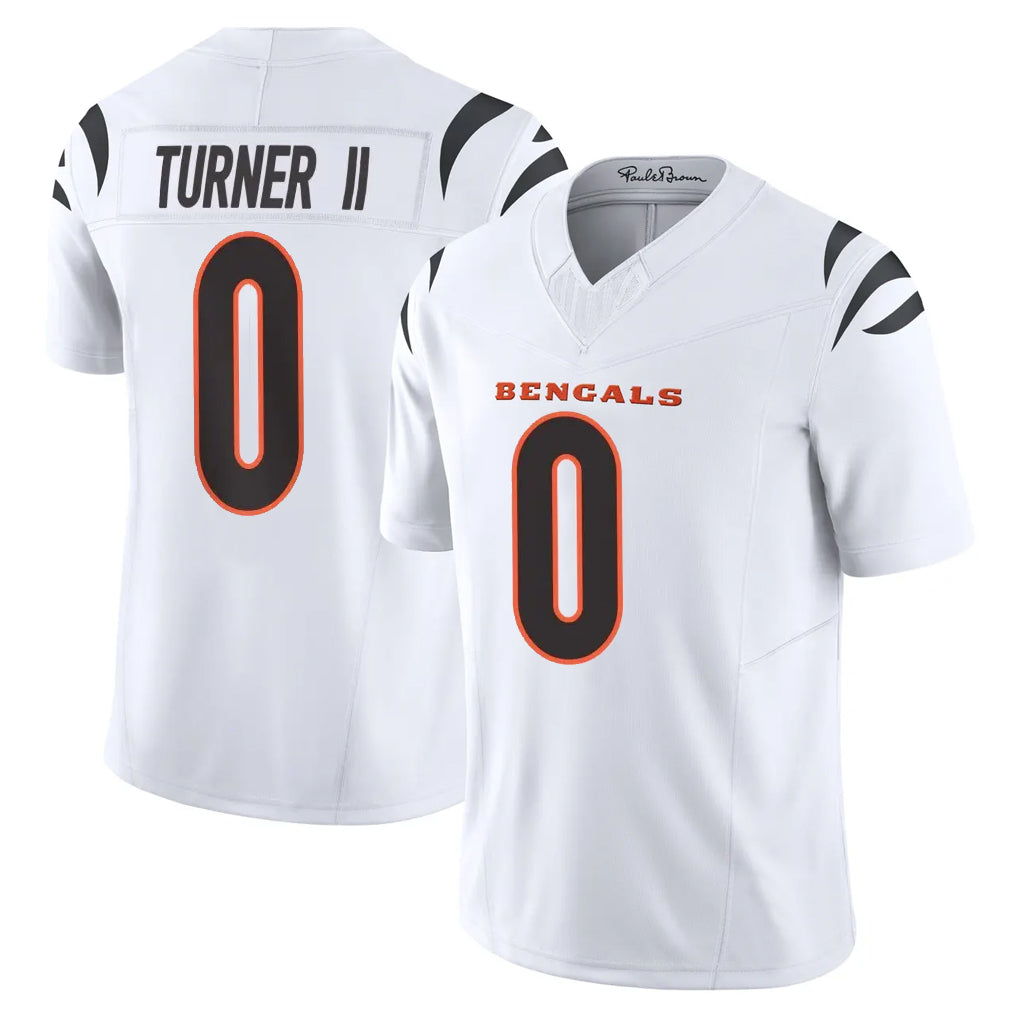 Johmsee C.Bengals #0 DJ Turner II Player White Vapor F.U.S.E. Limited Home Game Stitched Jerseys