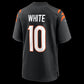 C.Bengals #10 Mike White Black Team Game American Football Jerseys