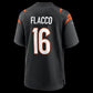 C.Bengals #16 Joe Flacco Black Team Game American Football Jerseys