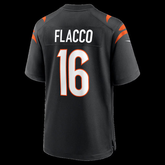 C.Bengals #16 Joe Flacco Black Team Game American Football Jerseys