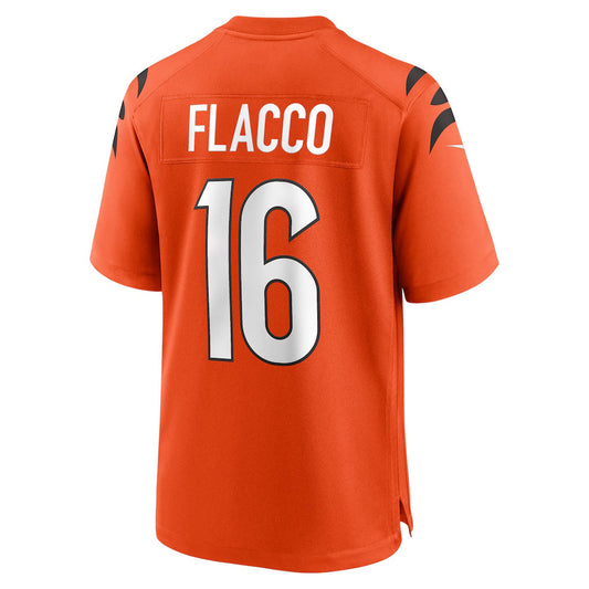 C.Bengals #16 Joe Flacco Orange Alternate Game American Football Jerseys