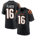 Johmsee C.Bengals #16 Joe Flacco Player Black Home Game Stitched Jerseys