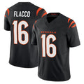 Johmsee C.Bengals #16 Joe Flacco Player Black Vapor F.U.S.E. Limited Home Game Stitched Jerseys