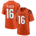 Johmsee C.Bengals #16 Joe Flacco Player Orange Home Game Stitched Jerseys