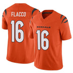Johmsee C.Bengals #16 Joe Flacco Player Orange Vapor F.U.S.E. Limited Home Game Stitched Jerseys