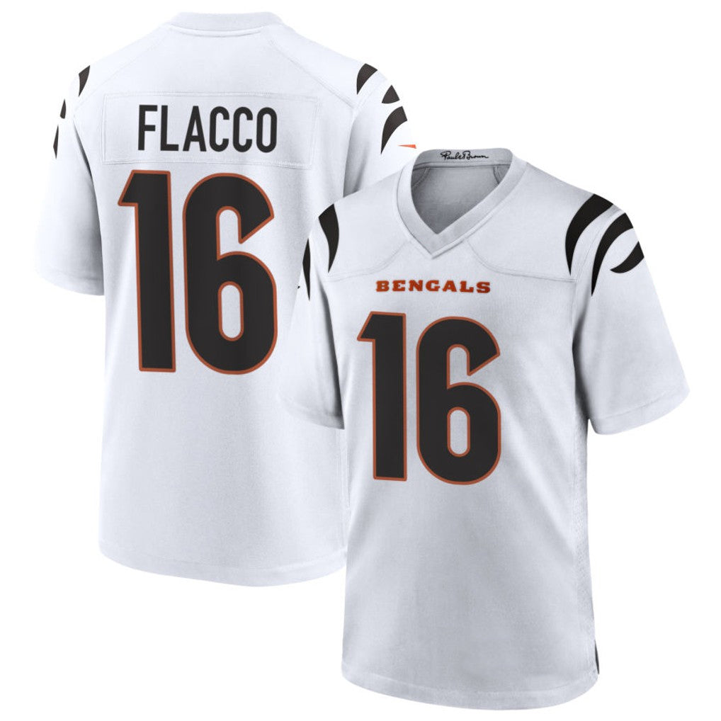 Johmsee C.Bengals #16 Joe Flacco Player White Home Game Stitched Jerseys