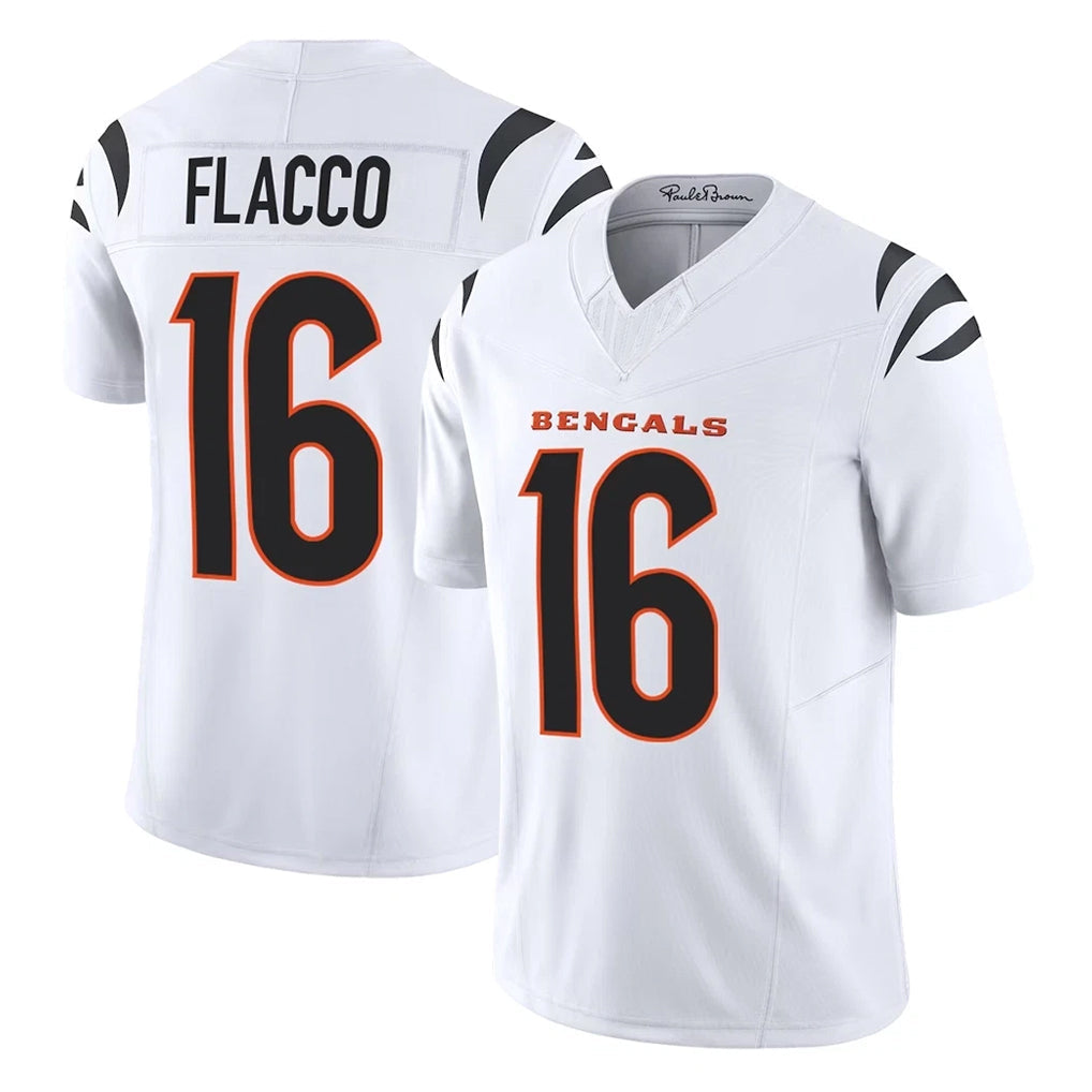 Johmsee C.Bengals #16 Joe Flacco Player White Vapor F.U.S.E. Limited Home Game Stitched Jerseys