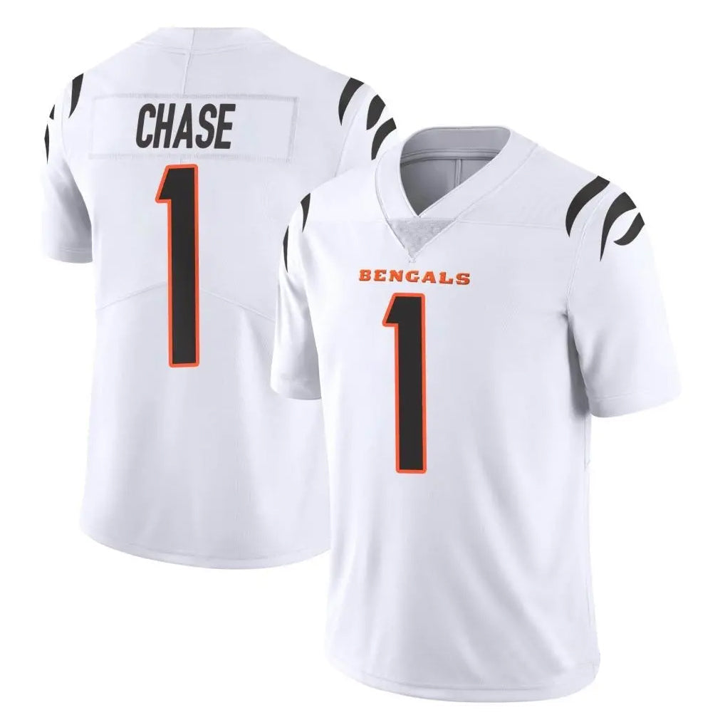 Johmsee C.Bengals #1 Ja'Marr Chase Player White Vapor Untouchable Limited Home Game Stitched Jerseys