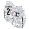 Johmsee C.Bengals #2 Evan McPherson Player Arctic Camo Salute to Service Pullover Hoodie Limited Stitched Jerseys