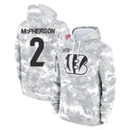 Johmsee C.Bengals #2 Evan McPherson Player Arctic Camo Salute to Service Pullover Hoodie Limited Stitched Jerseys