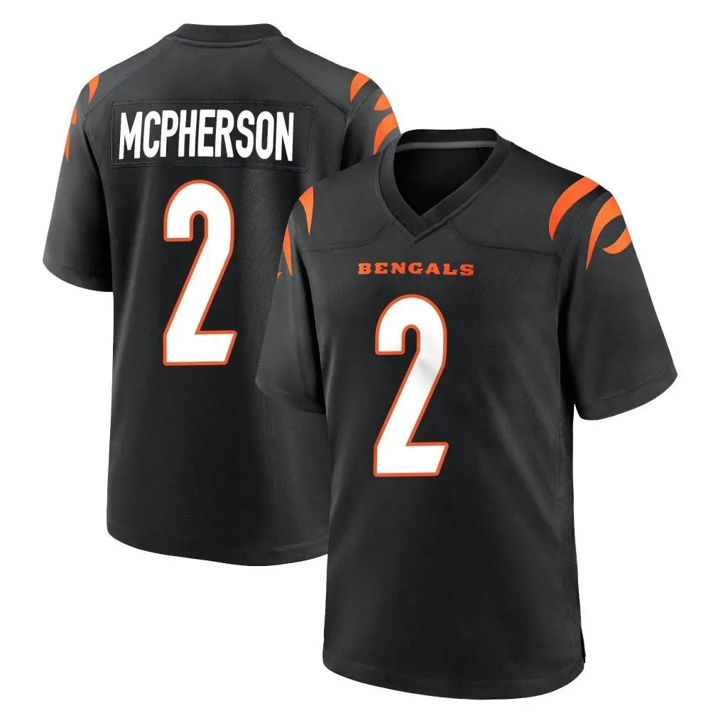 Johmsee C.Bengals #2 Evan McPherson Player Black Home Game Stitched Jerseys