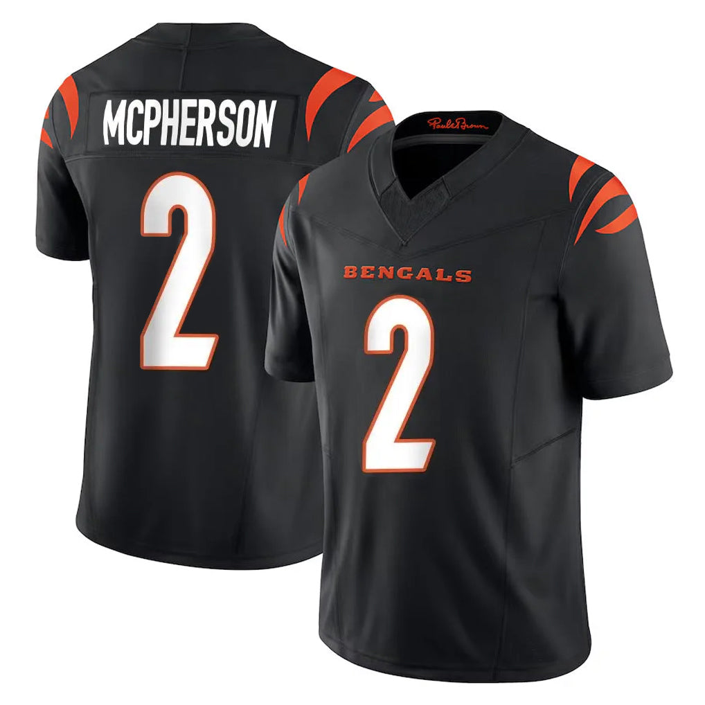 Johmsee C.Bengals #2 Evan McPherson Player Black Vapor F.U.S.E. Limited Home Game Stitched Jerseys