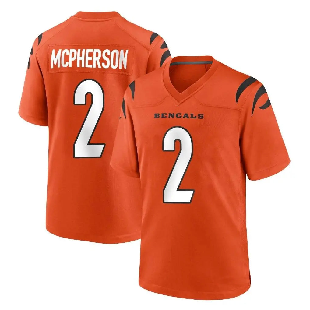 Johmsee C.Bengals #2 Evan McPherson Player Orange Home Game Stitched Jerseys