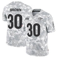 Johmsee C.Bengals #30 Chase Brown Player Arctic Camo Salute to Service Limited Stitched Jerseys