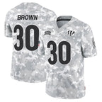 Johmsee C.Bengals #30 Chase Brown Player Arctic Camo Salute to Service Limited Stitched Jerseys
