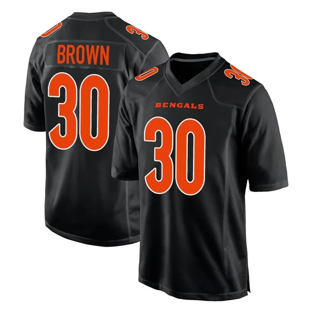 Johmsee C.Bengals #30 Chase Brown Player Black Fashion Game Stitched Jerseys