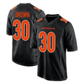 Johmsee C.Bengals #30 Chase Brown Player Black Fashion Game Stitched Jerseys