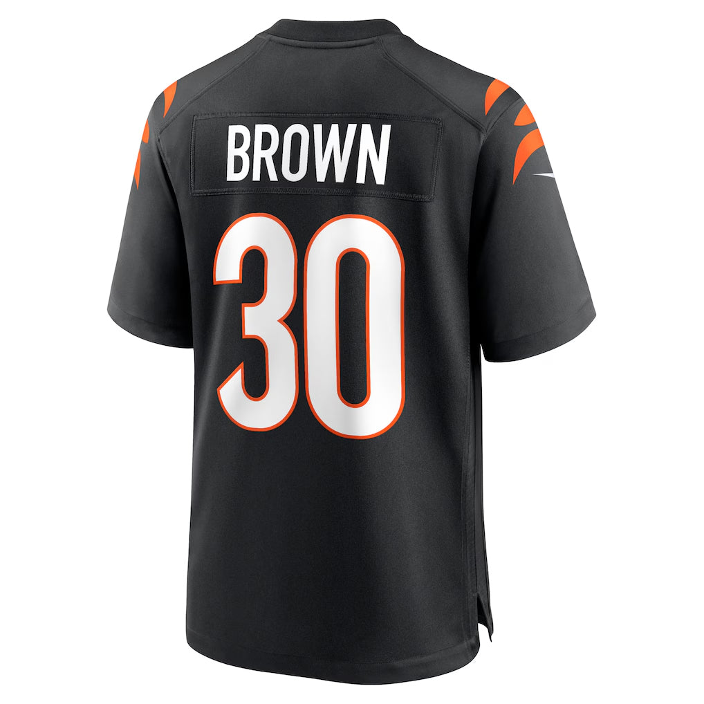 Johmsee C.Bengals #30 Chase Brown Player Black Home Game  Stitched Jerseys