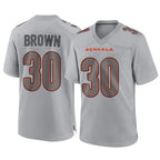 Johmsee C.Bengals #30 Chase Brown Player Gray Atmosphere Fashion Game Stitched Jerseys