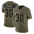 Johmsee C.Bengals #30 Chase Brown Player Olive Salute to Service Limited Home Game Stitched Jerseys
