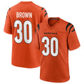 Johmsee C.Bengals #30 Chase Brown Player Oramge Home Game Stitched Jerseys