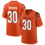 Johmsee C.Bengals #30 Chase Brown Player Oramge Home Game Stitched Jerseys