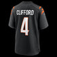C.Bengals #4 Sean Clifford Black Team Game Stitched American Football Jerseys