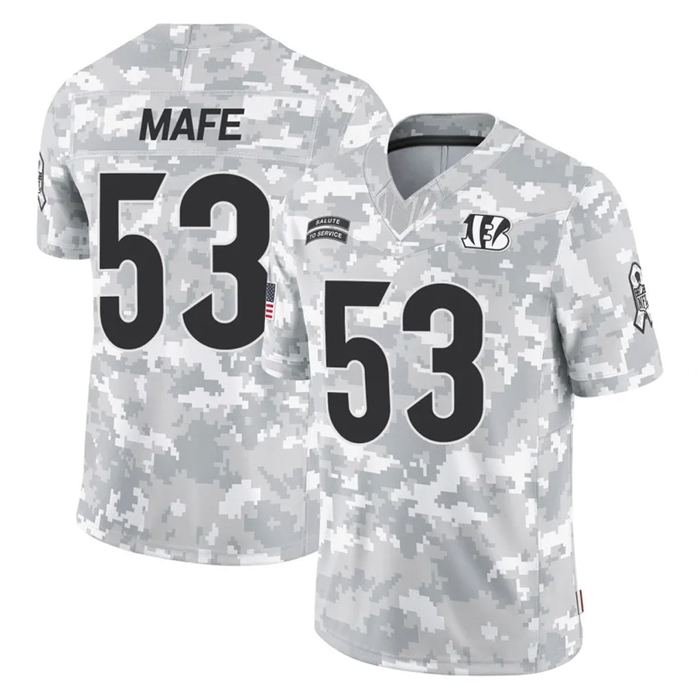Johmsee C.Bengals #53 Boye Mafe Player Arctic Camo Salute to Service Limited Stitched Jerseys