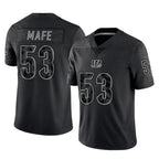 Johmsee C.Bengals #53 Boye Mafe Player Black Reflective Limited Game Stitched Jerseys