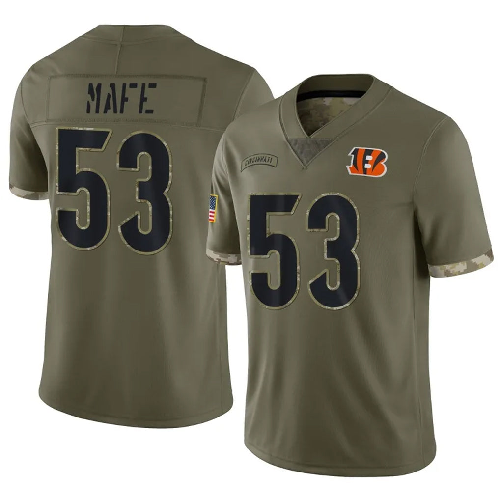Johmsee C.Bengals #53 Boye Mafe Player Olive Salute to Service Limited Game Stitched Jerseys