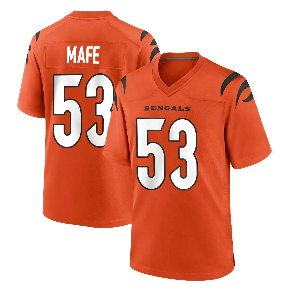 Johmsee C.Bengals #53 Boye Mafe Player Orange Home Game Stitched Jerseys