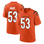 Johmsee C.Bengals #53 Boye Mafe Player Orange Home Game Stitched Jerseys