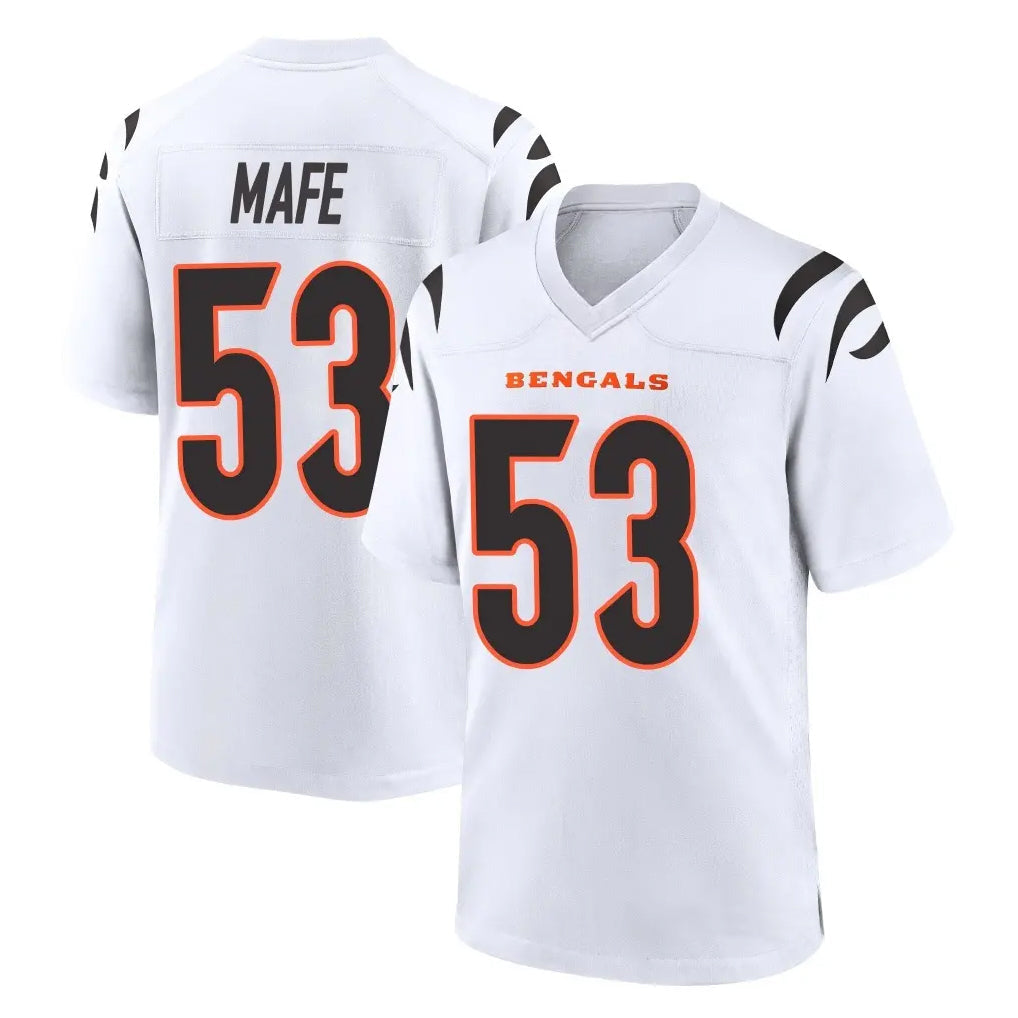 Johmsee C.Bengals #53 Boye Mafe Player White Home Game Stitched Jerseys