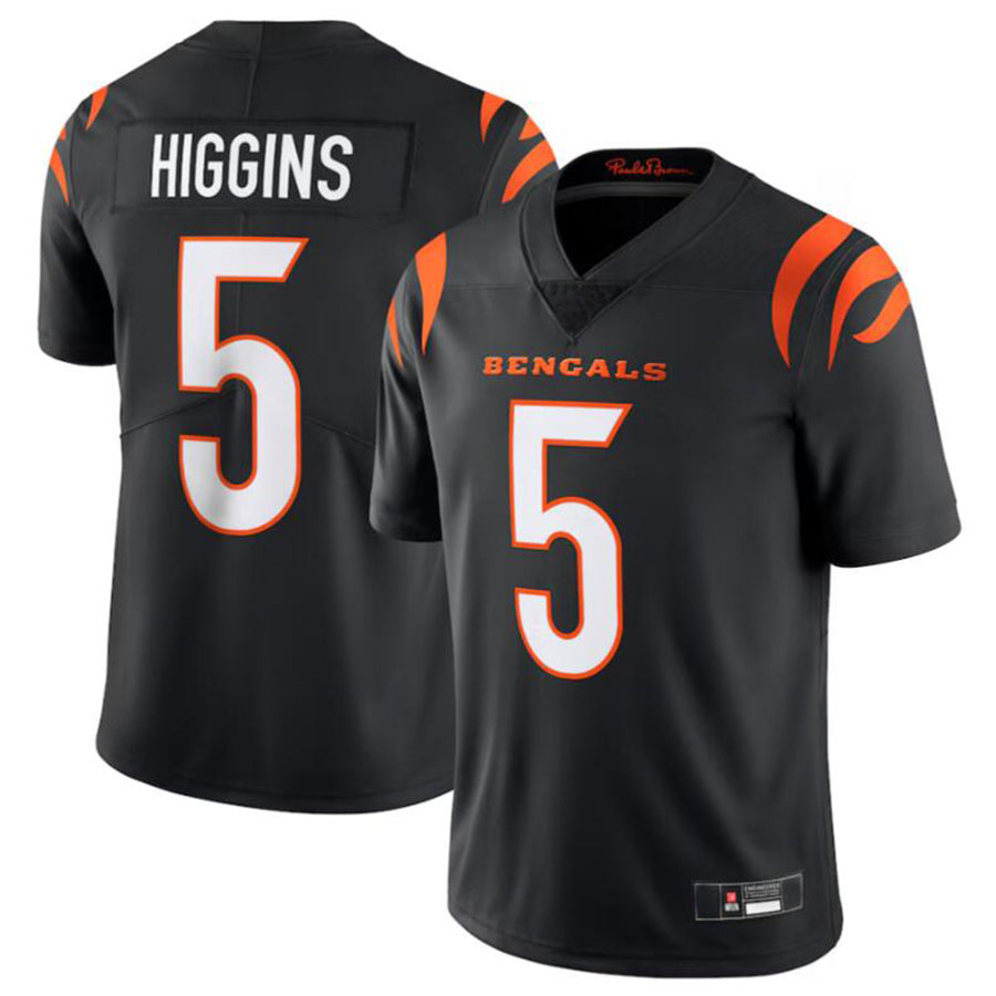 Johmsee C.Bengals #5 Tee Higgins Black Vapor Untouchable Limited Jersey American Stitched  Jerseys