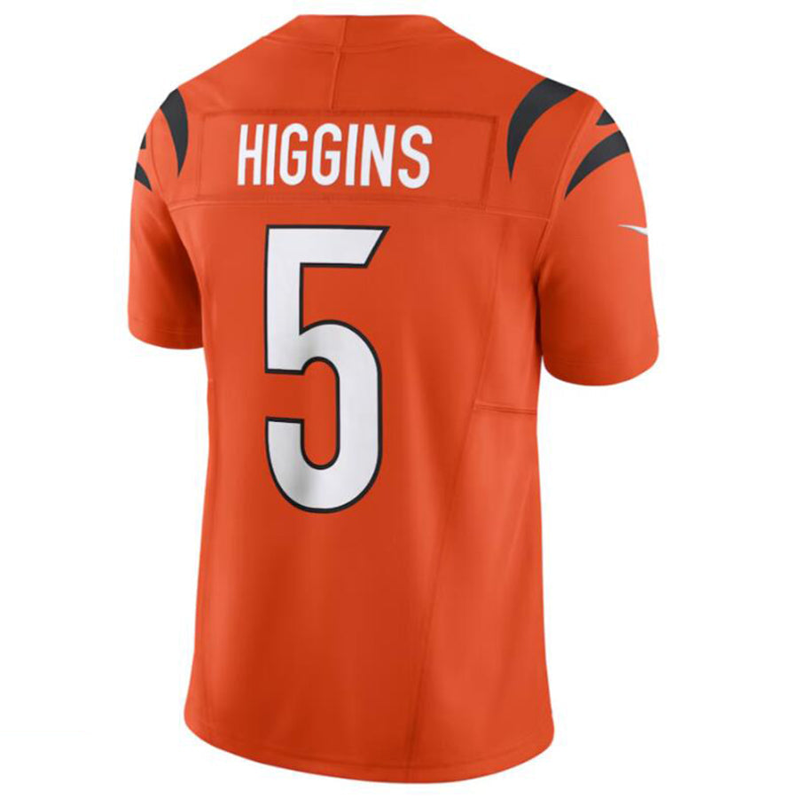Johmsee C.Bengals #5 Tee Higgins Orange Vapor Untouchable Limited Jersey American Stitched Jerseys