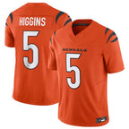 JohmseeC.Bengals #5 Tee Higgins Orange Vapor Untouchable Limited Jersey American Stitched  Jerseys