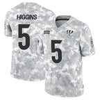 Johmsee C.Bengals #5 Tee Higgins Player Arctic Camo Salute to Service Limited Stitched Jerseys