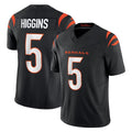 Johmsee C.Bengals #5 Tee Higgins Player Black Vapor F.U.S.E. Limited Home Game Stitched Jerseys
