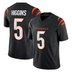 Johmsee C.Bengals #5 Tee Higgins Player Black Vapor F.U.S.E. Limited Home Game Stitched Jerseys